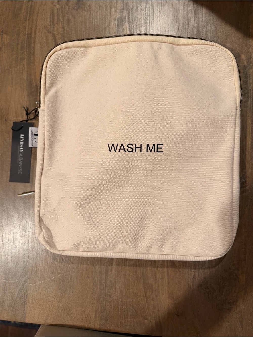 Extended Travel Laundry Bag / One side Wear Me & One side Wash Me - Cream Canvas - Picture 3 of 5